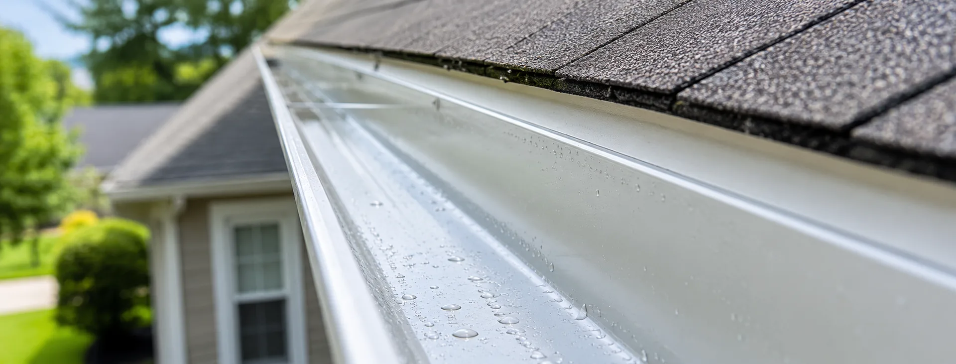 Perfectly clean residential gutters